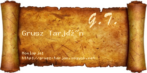 Grusz Tarján névjegykártya